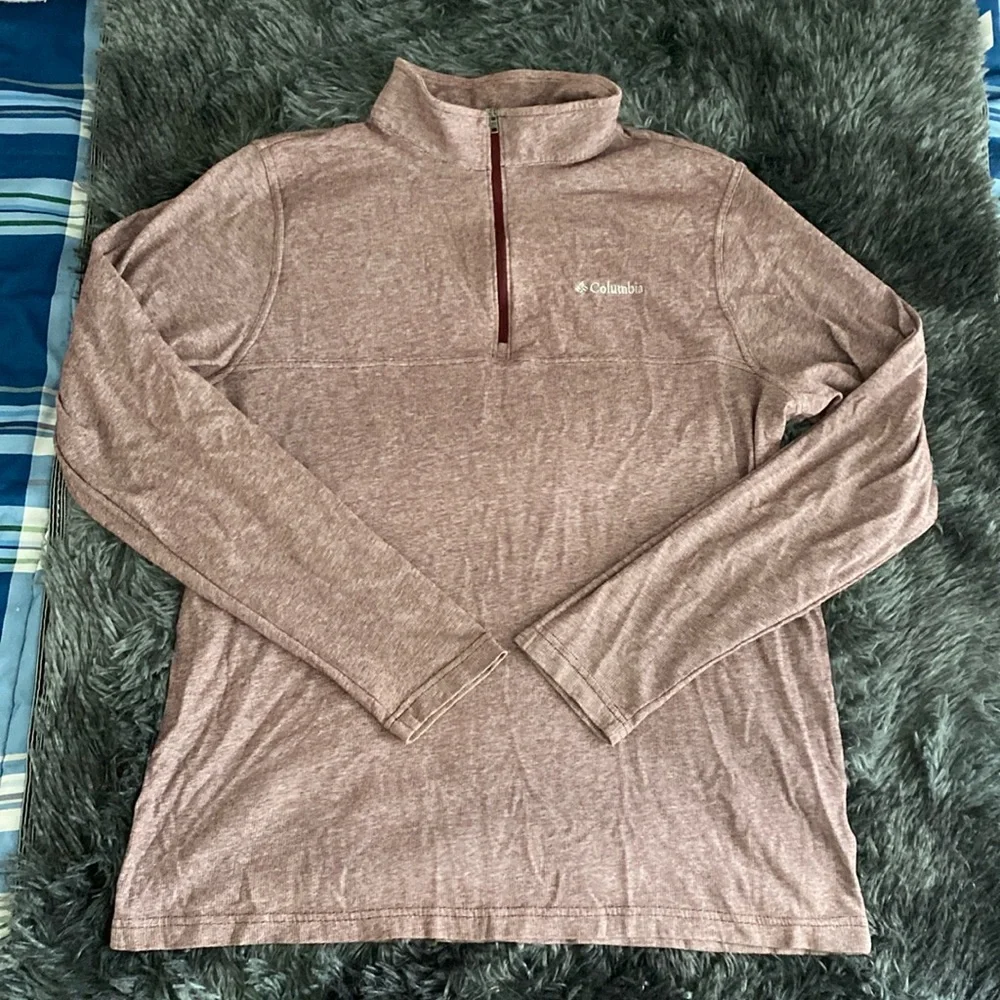 Columbia quarter-zip maroon heather sweatshirt - Picture 1 of 17